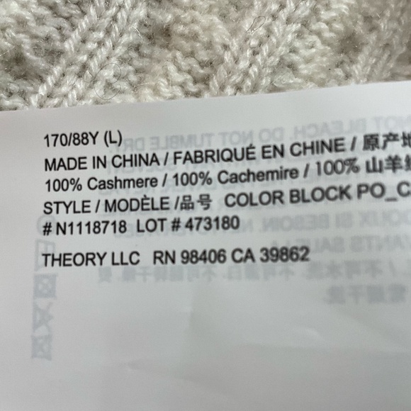 THEORY 100% Cashmere Sweater LARGE - Picture 7 of 8